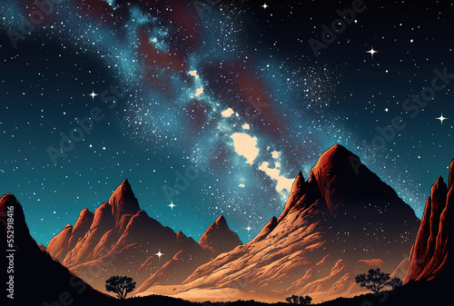 the backdrop of the austral milky way. Generative AI