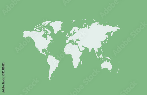 World map  green and blue gradient color  abstract pattern  illustration