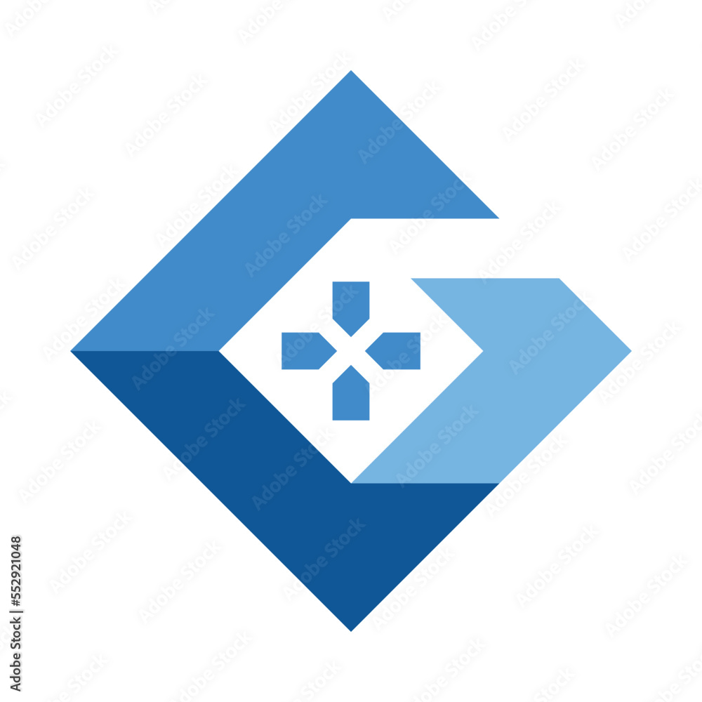Letter G and Controller Game Logo Letter G and Controller Game Logo