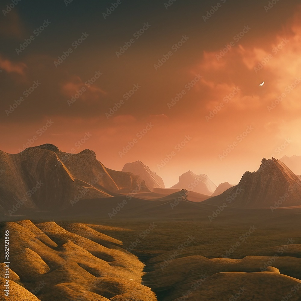 Naklejka premium Mysterious Landscape That Inspires Wanderlust k realistic highly detailed
