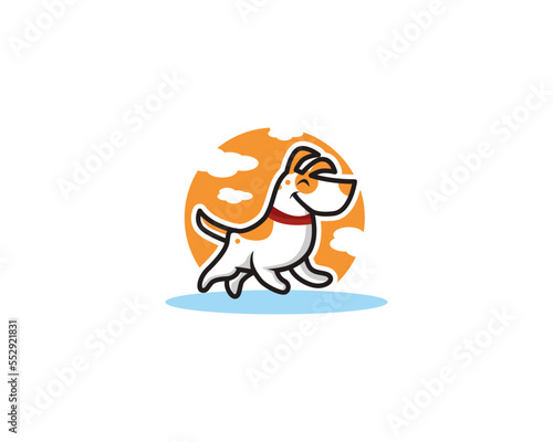 Dog fun happiness logo mascot cartoon