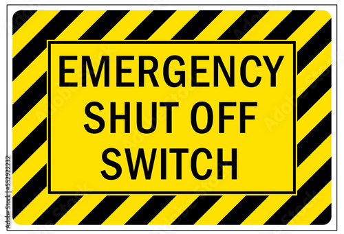 Electrical emergency shut off sign and label