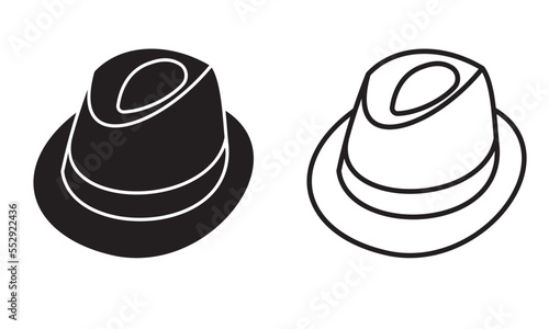 Cowboy hat, Bucket hat vector icon.