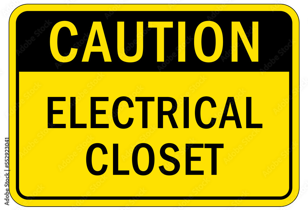 Obraz premium Electrical closet sign and label
