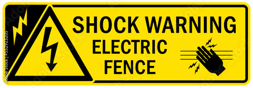 Electric fence sign and label