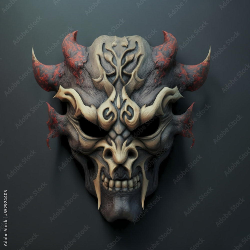 Demon Mask Full Face Mask - Generated by Generative AI