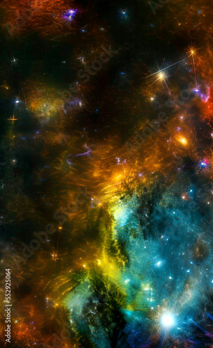 Abstract space background. Illustration. Generated by Artificial Intelligence.