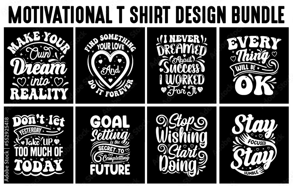 Lettering t-shirt design Bundle, Motivational Saying T-shirt Design set, typography t-shirt design bundle