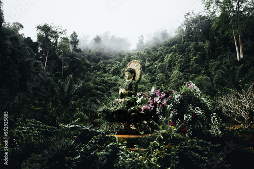 Canvas-taulu View of the statue at the entrance of the sky pagoda temple Nakhon Sri Thammarat