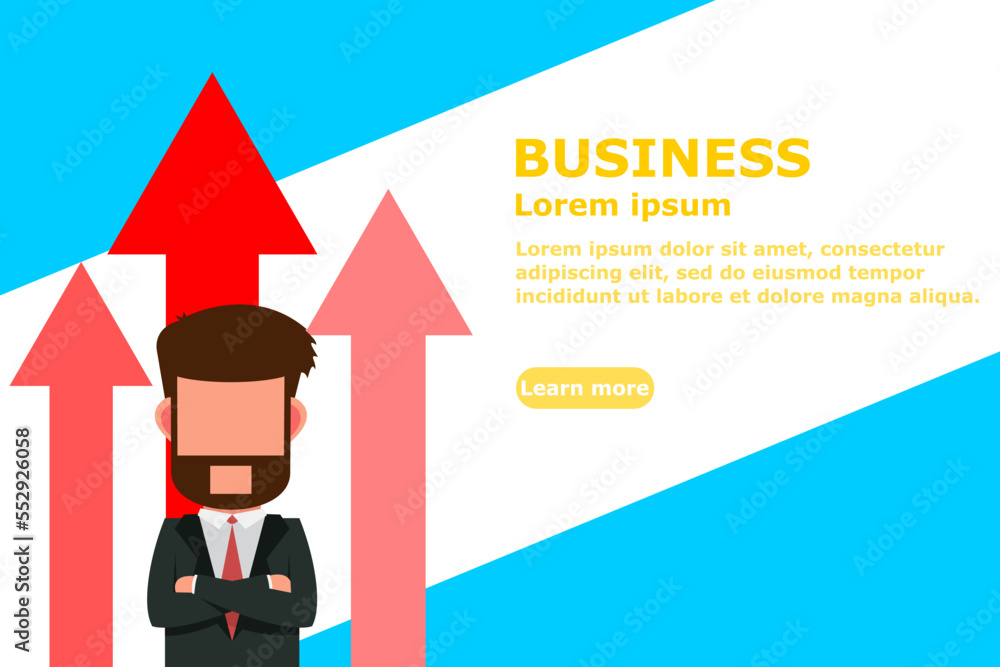 Businessman leads profit. Designed can use for web banner. Business Concept. Vector illustration Businessman leads profit. Designed can use for web banner. Business Concept. Vector illustration