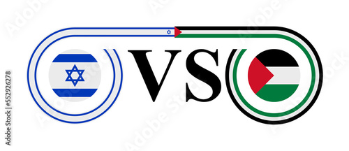 the concept of israel vs palestine. vector illustration isolated on white background