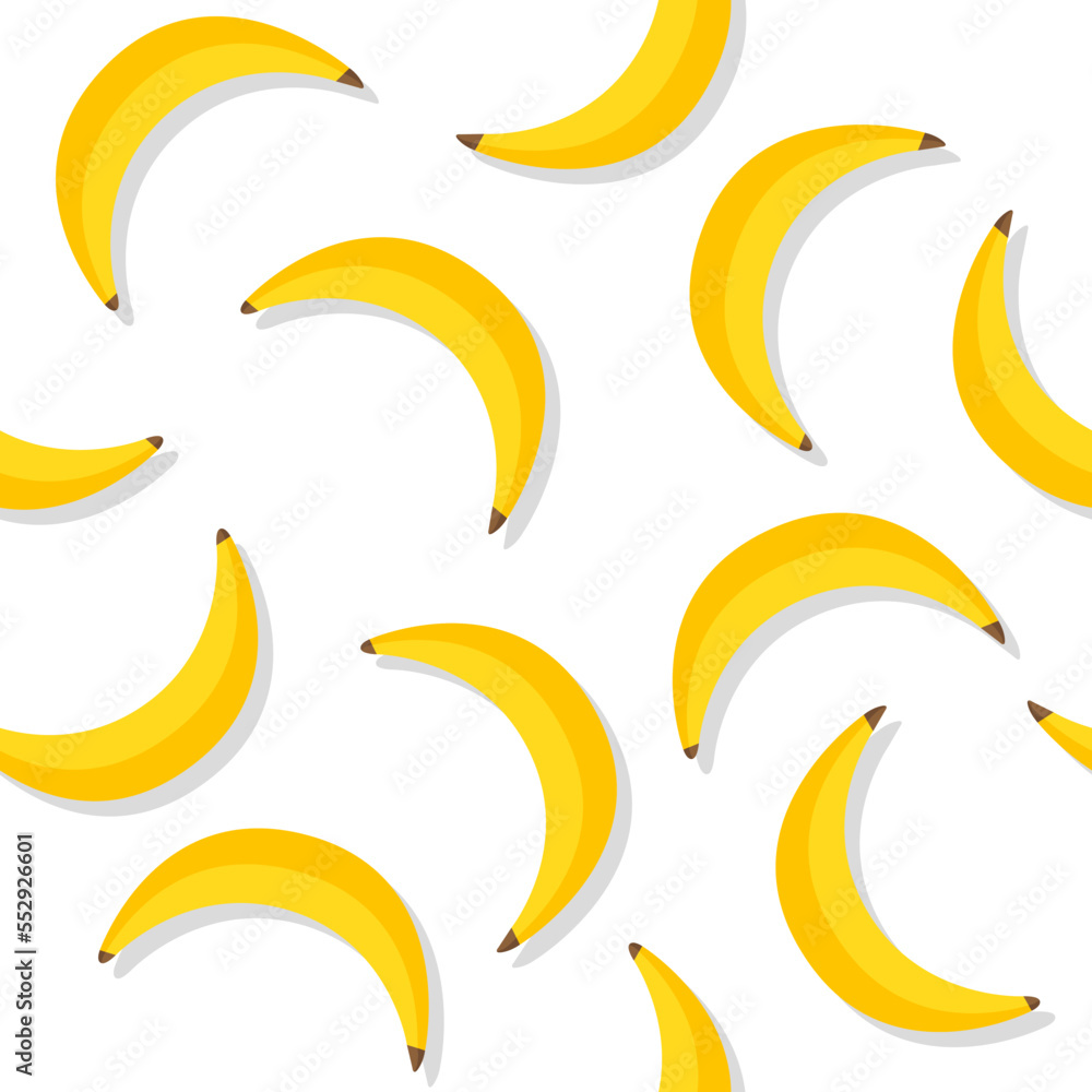 Banana pattern. Repeat banana pattern. Yellow bananas background. Banana print. Yellow palms fruit. Vector illustration Banana pattern. Repeat banana pattern. Yellow bananas background. Banana print. Yellow palms fruit. Vector illustration