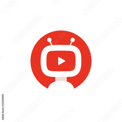 Video robot icon Videobot logo design Simple video service bot Vector illustration