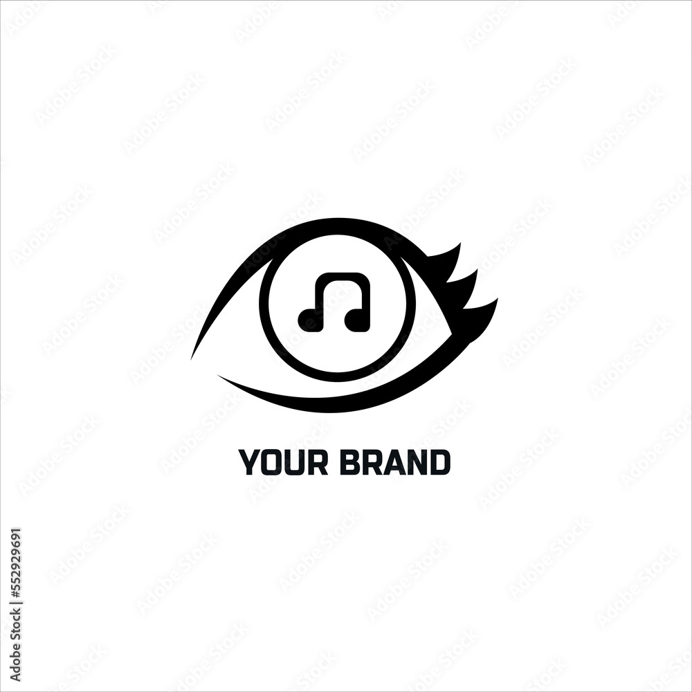 Musical logo with an eye and a melody. Musical logo with an eye and a melody.