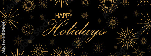 happy holidays text on stars background