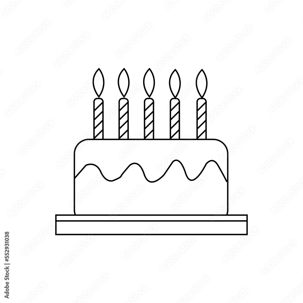 line cake birthday Icon line cake birthday Icon