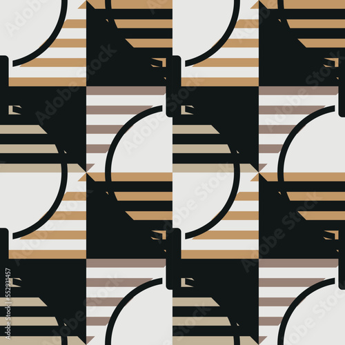 Seamless pattern decorated with precious stones, gold chains and pearls.	