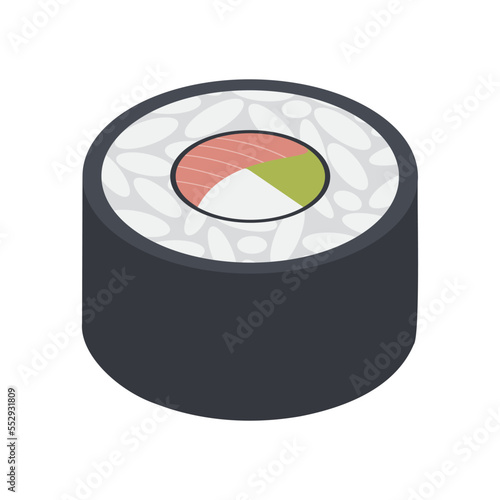 vector illustration of sushi roll