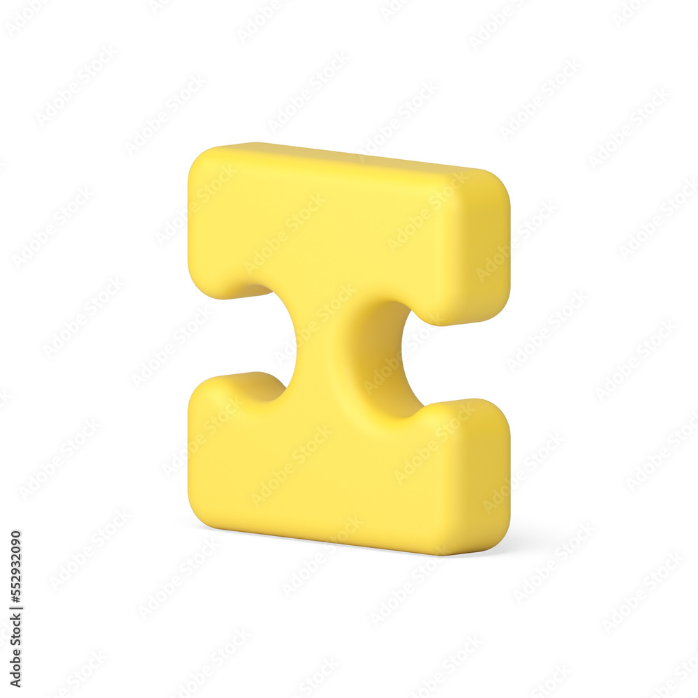 Obraz premium Jigsaw piece yellow brainstorming puzzle detail for assembling riddle game challenge 3d icon