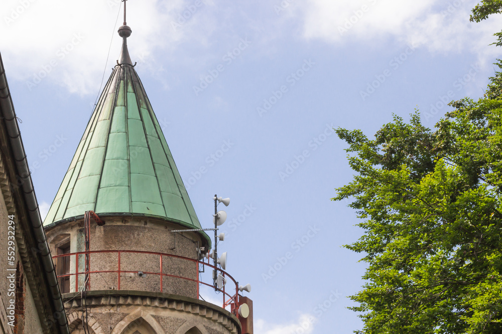 Antique dome and tower of Castle Rock Forest in the Lower Silesian Voivodeship on the Szczytnik hill, Poland. Antique dome and tower of Castle Rock Forest in the Lower Silesian Voivodeship on the Szczytnik hill, Poland.