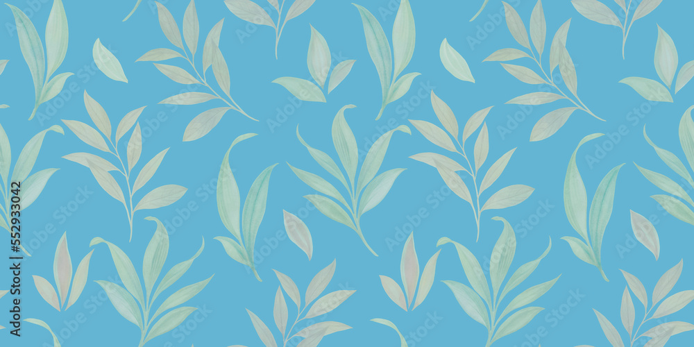 Leaves watercolor seamless pattern. abstract botanical background Leaves watercolor seamless pattern. abstract botanical background