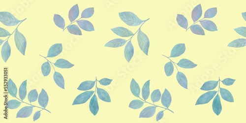 Leaves watercolor seamless pattern. abstract botanical background