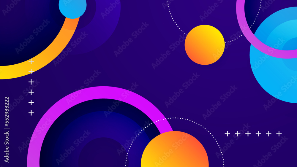 Fototapeta premium Abstract colourful design on dark purple background