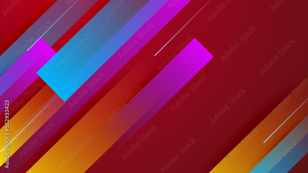 Abstract colourful design on red background Abstract colourful design on red background