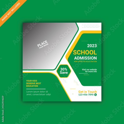 Admission social media post design template vector