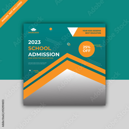 Admission social media post design template vector