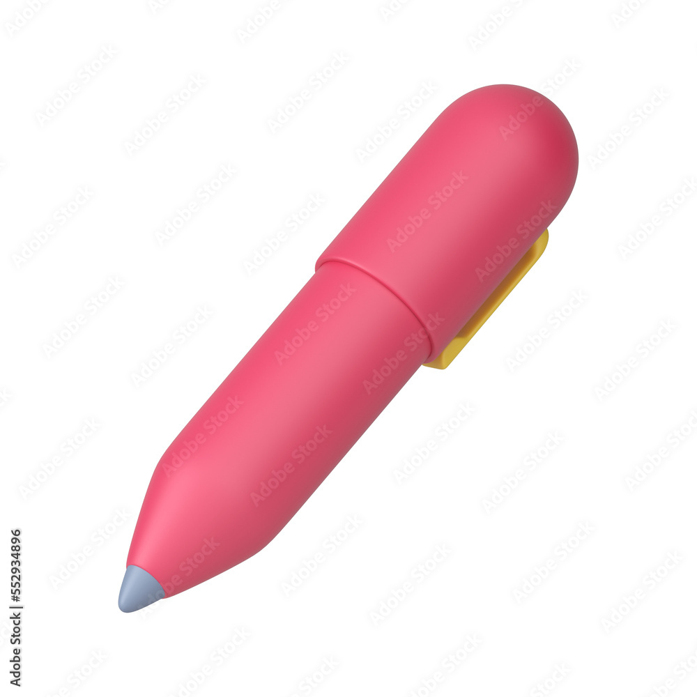 Pink 3d pen. Stylish volumetric stationery for writing and drawing Pink 3d pen. Stylish volumetric stationery for writing and drawing