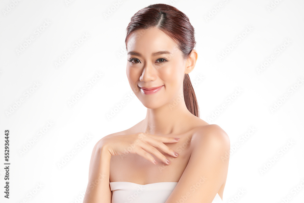 Beautiful young asian woman with clean fresh skin on white background, Face care, Facial treatment, Cosmetology, beauty and spa, Asian women portrait. Beautiful young asian woman with clean fresh skin on white background, Face care, Facial treatment, Cosmetology, beauty and spa, Asian women portrait.