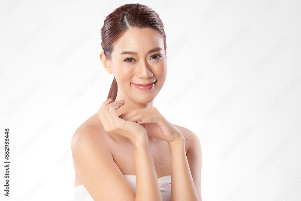 Beautiful young asian woman with clean fresh skin on white background, Face care, Facial treatment, Cosmetology, beauty and spa, Asian women portrait. Beautiful young asian woman with clean fresh skin on white background, Face care, Facial treatment, Cosmetology, beauty and spa, Asian women portrait.