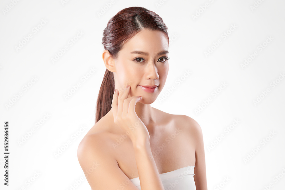 Beautiful young asian woman with clean fresh skin on white background, Face care, Facial treatment, Cosmetology, beauty and spa, Asian women portrait. Beautiful young asian woman with clean fresh skin on white background, Face care, Facial treatment, Cosmetology, beauty and spa, Asian women portrait.