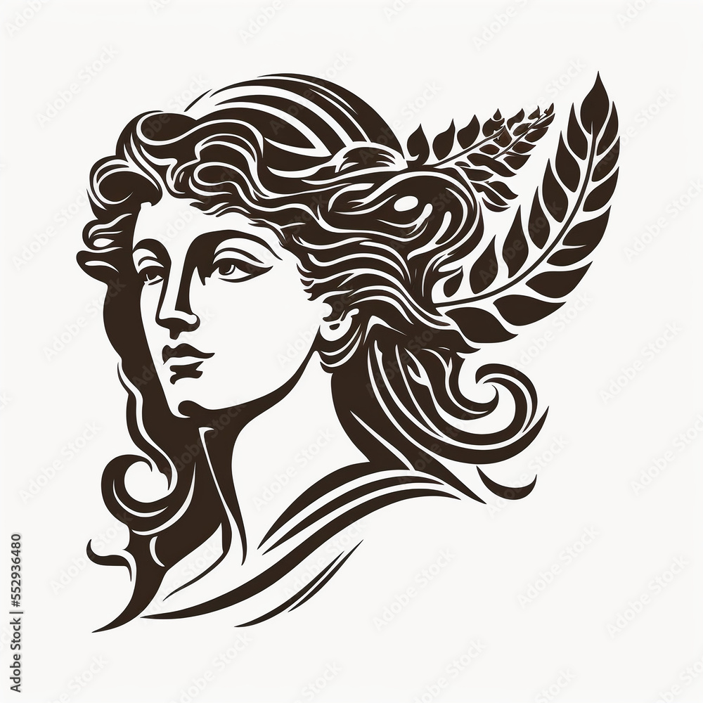 Hera goddess vector for logo or design. Generative AI Hera goddess vector for logo or design. Generative AI