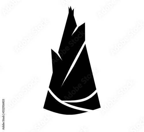 bamboo shoot icon isolate, vector