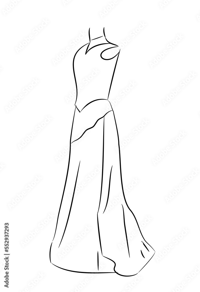 Modern fashion dress design sketches. Modern fashion dress design sketches.