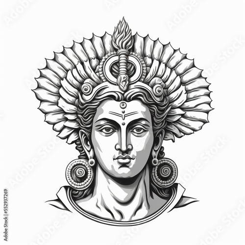 Vishnu god vector for logo or design. Generative AI