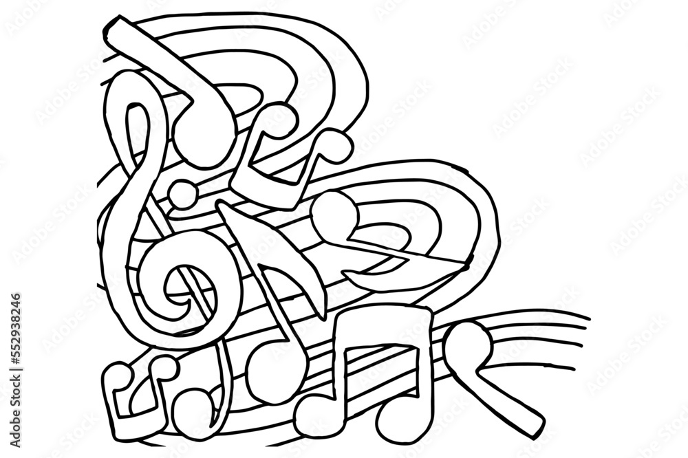 Music Note Line Art Ornament Boder Vector Music Note Line Art Ornament Boder Vector