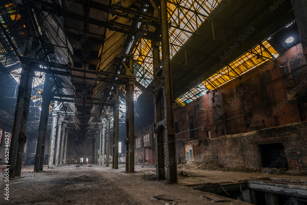 Old abandoned historic Art Nouveau factory power plant in Eastern Europe Szombierki Old abandoned historic Art Nouveau factory power plant in Eastern Europe Szombierki