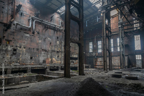 Fototapeta Naklejka Na Ścianę i Meble -  Old abandoned historic Art Nouveau factory power plant in Eastern Europe Szombierki