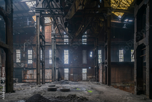Old abandoned historic Art Nouveau factory power plant in Eastern Europe Szombierki