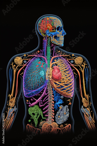 AI generated illustration of the human body's anatomy