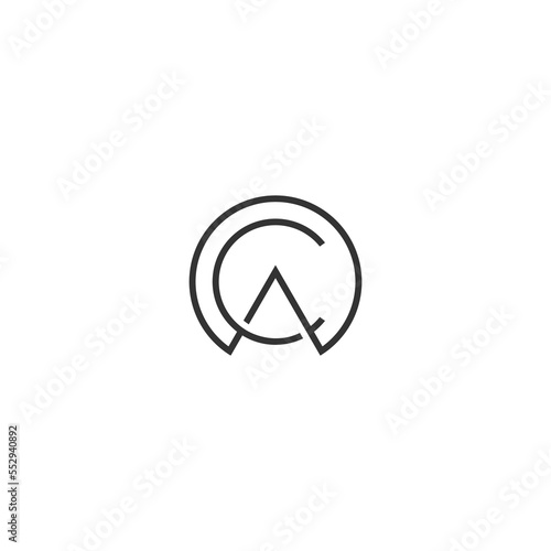 CA circle initial monogram vector icon illustration