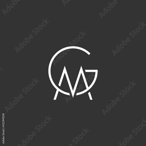 GM initial monogram vector icon illustration