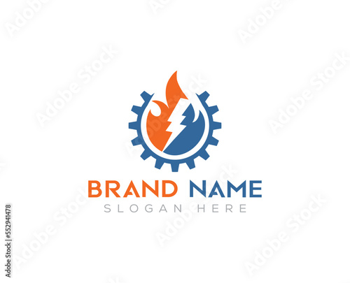 Fire gear logo designs fire industry logo vector