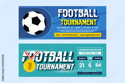 Football tournament sport event banner design template simple and elegant design