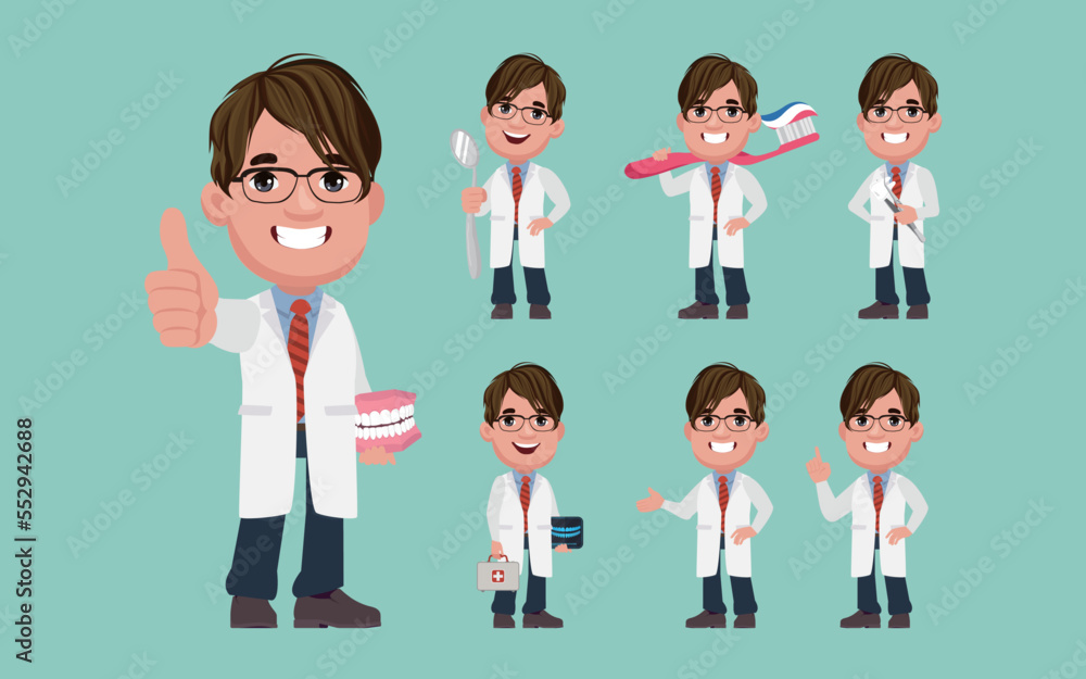 Doctor with different poses. vector Doctor with different poses. vector