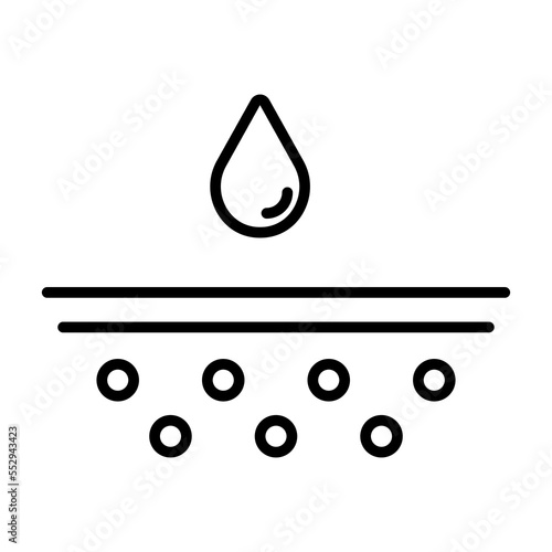 Raindrops line icon. Rain, drink, drops, hail, climate, atmosphere. Sediment concept. Vector line icon on white background