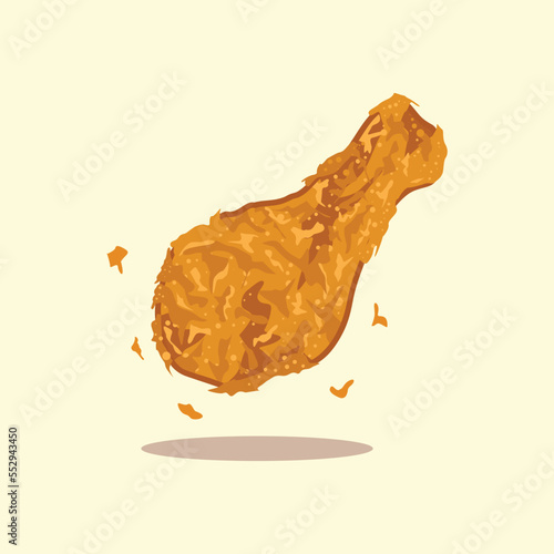 Crispy chicken thigh illustration cartoon design